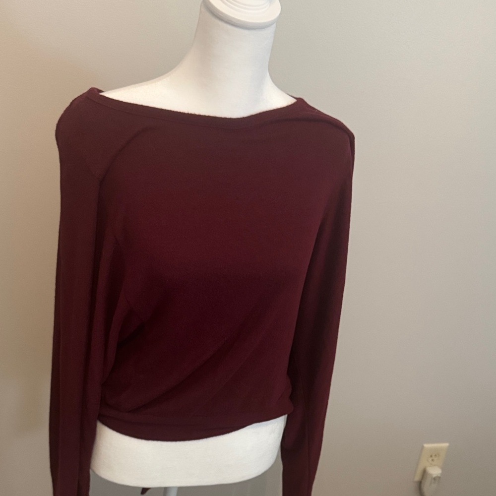 Sugarlips Burgundy Crew Neck Sweater